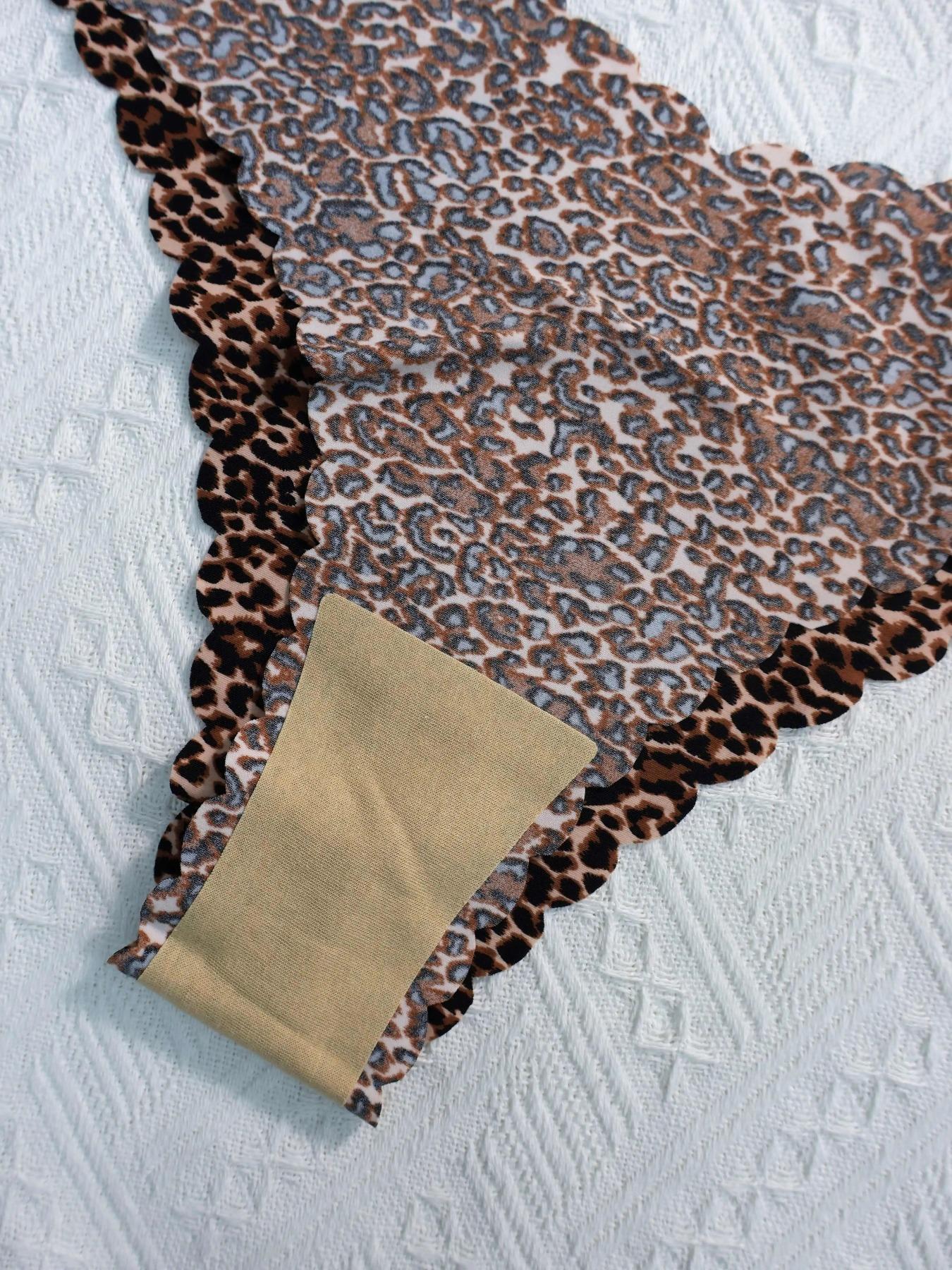 Women's Seamless Triangle Panties, 10 Pcs Set, Solid Color, Leopard Print & Floral, Comfortable One-Piece Design, V-Shape Waistband, Sporty Style