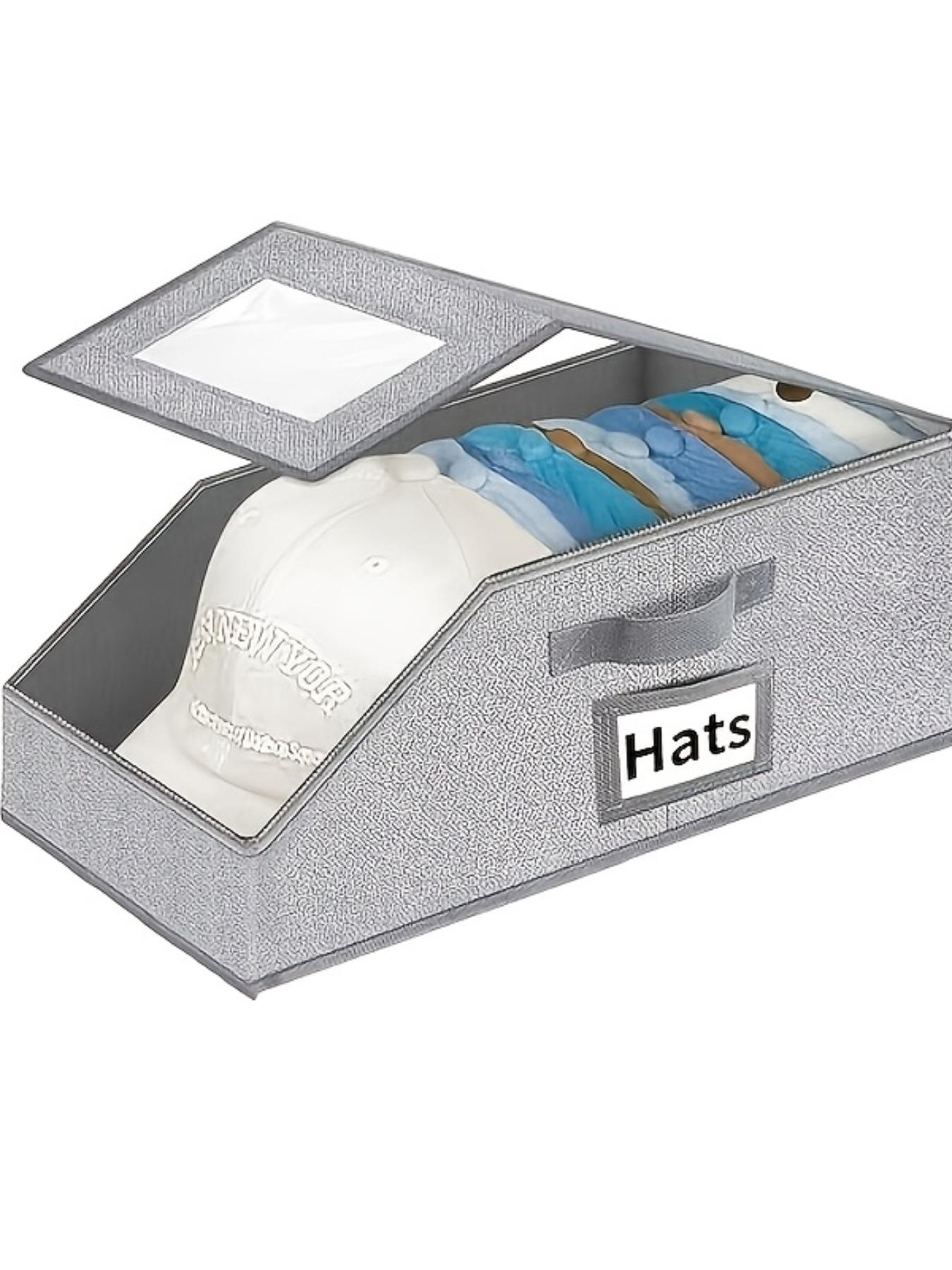 Baseball Cap Storage Box, Stackable Design with Transparent Lid, Flip-Top Access for Easy Organization, Ideal Wardrobe Solution