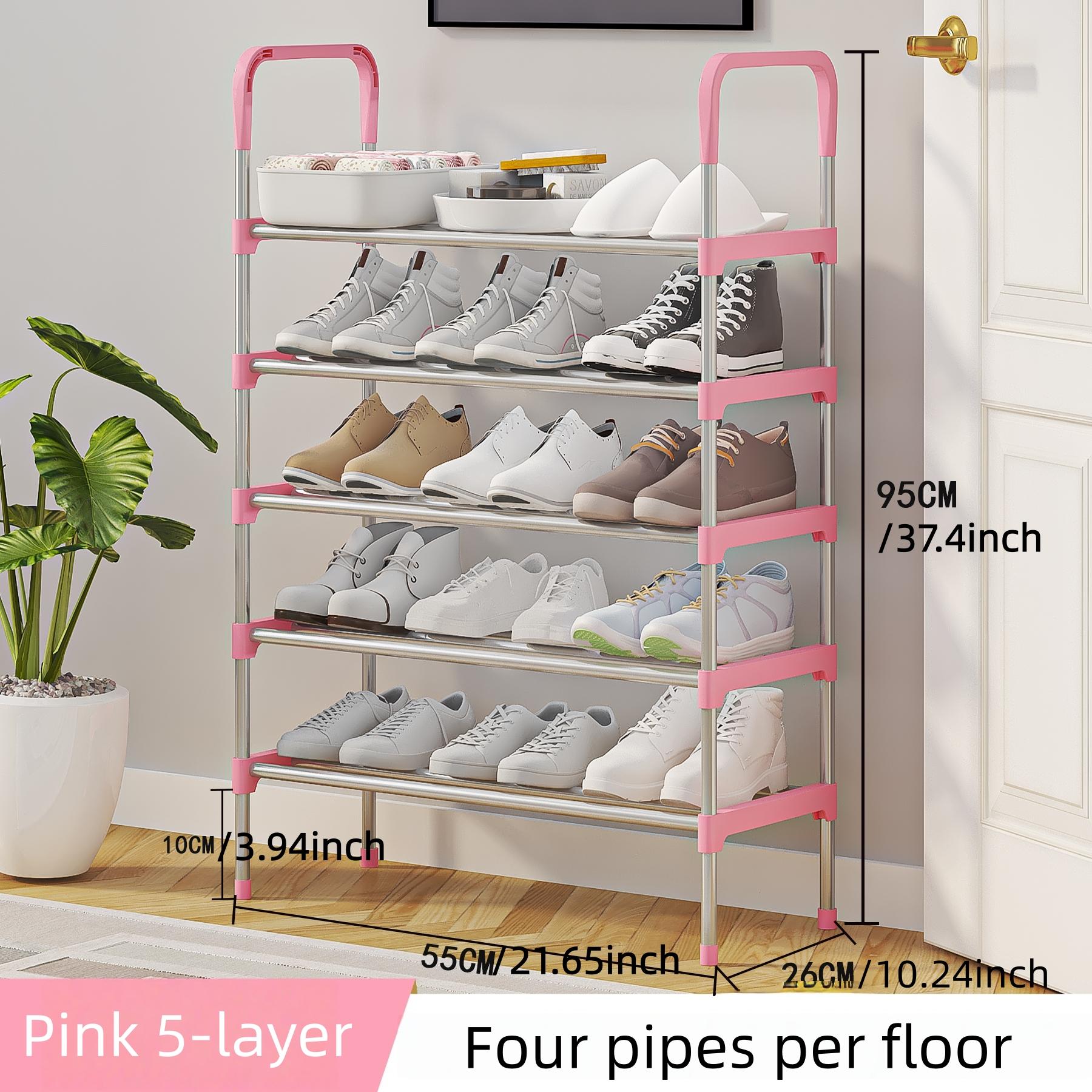Stackable Shoe Rack Organizer 5 Layers, Space-Saving Shoe Rack for Home Use, No Dust Cover Design, Easy Access and Removal