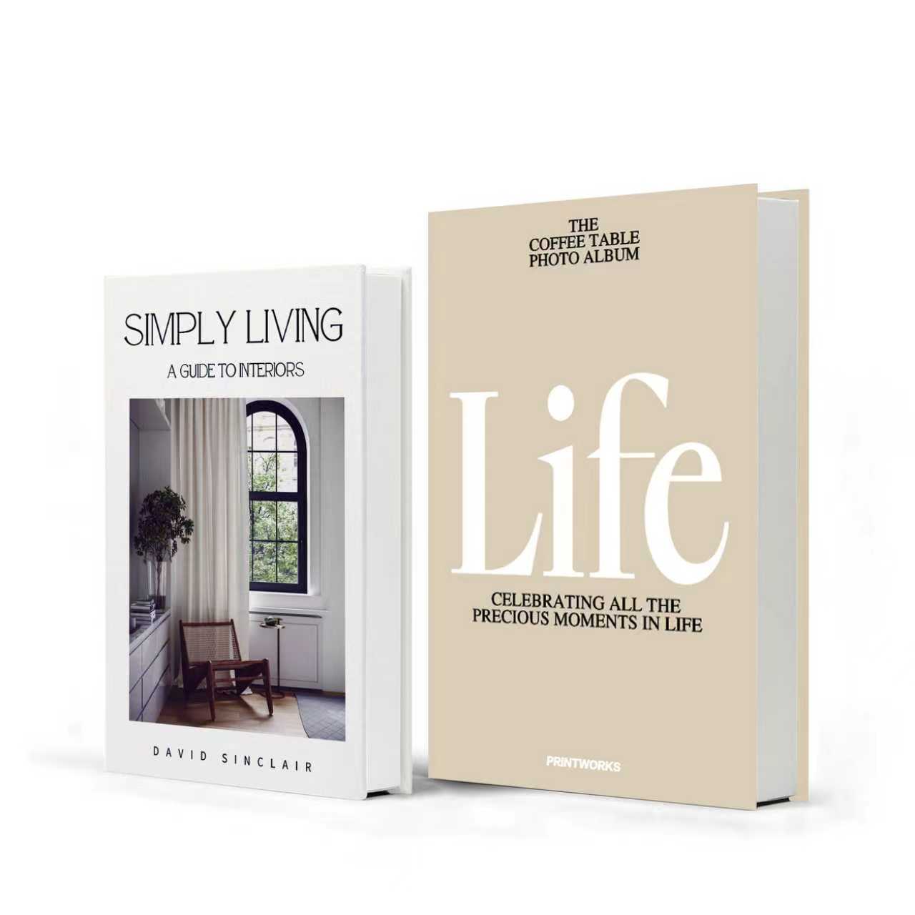 High-Quality Paper Decorative Fake Books Set of 2, Coffee Table Bookshelf Fireplace Shelf Decoration, Modern Home Decor Accents, Home Decor Accessory