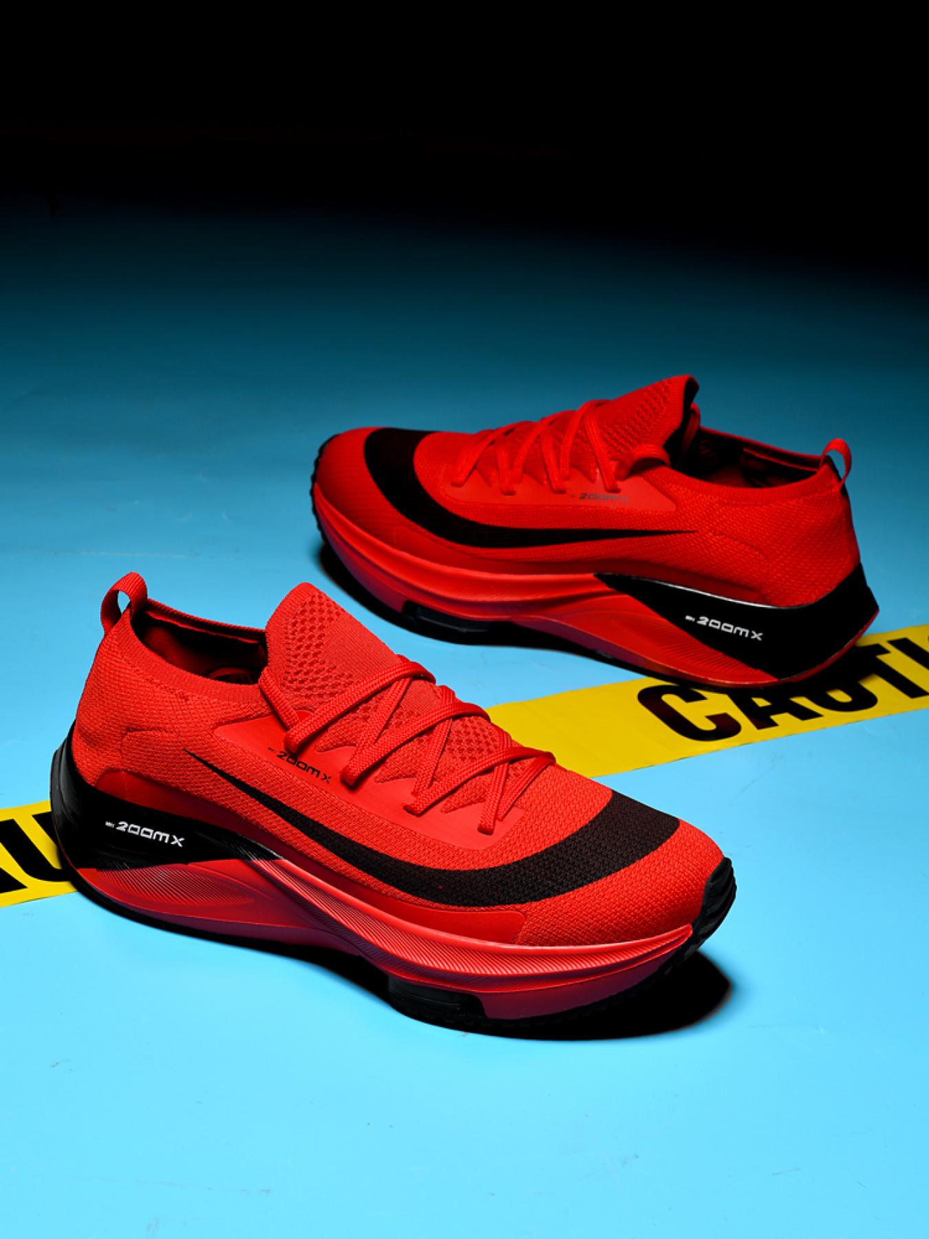 Men Sports Running Shoes Casual Marathon Air Cushion Sneakers Leather Breathable Lightweight Male Comfortable Athletic Nonskid Casual Sneakers Hiking Outdoor Footwear