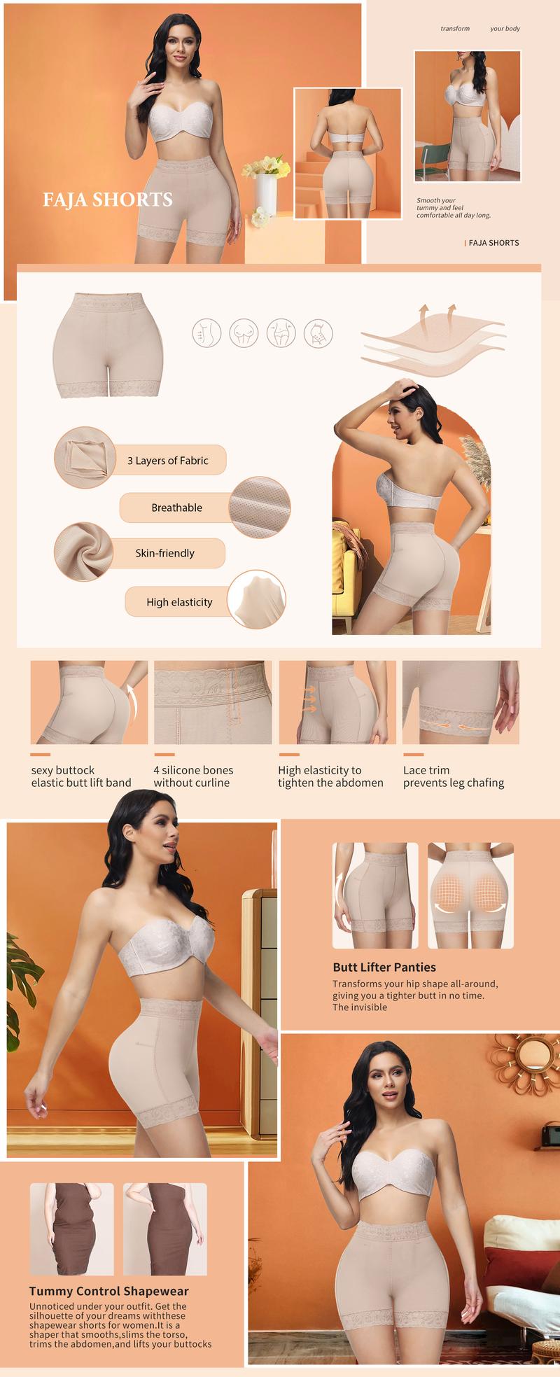 Butt Lifting Shapewear for Women Tummy Control Shorts High Waisted Thigh Slimming Underwear