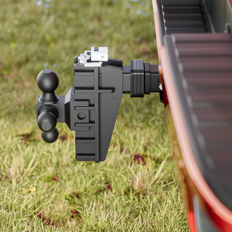 Adjustable Trailer Hitch, Tri-Ball (1-7/8" x 2" x 2-5/16") Drop Hitch, Fits 2.5-Inch Receiver, 6-10 Inch Drop Hitch, 18500 LBS GTW-Class 3 Tow Hitch for Heavy Duty Truck, Black, Solid Ball Mount