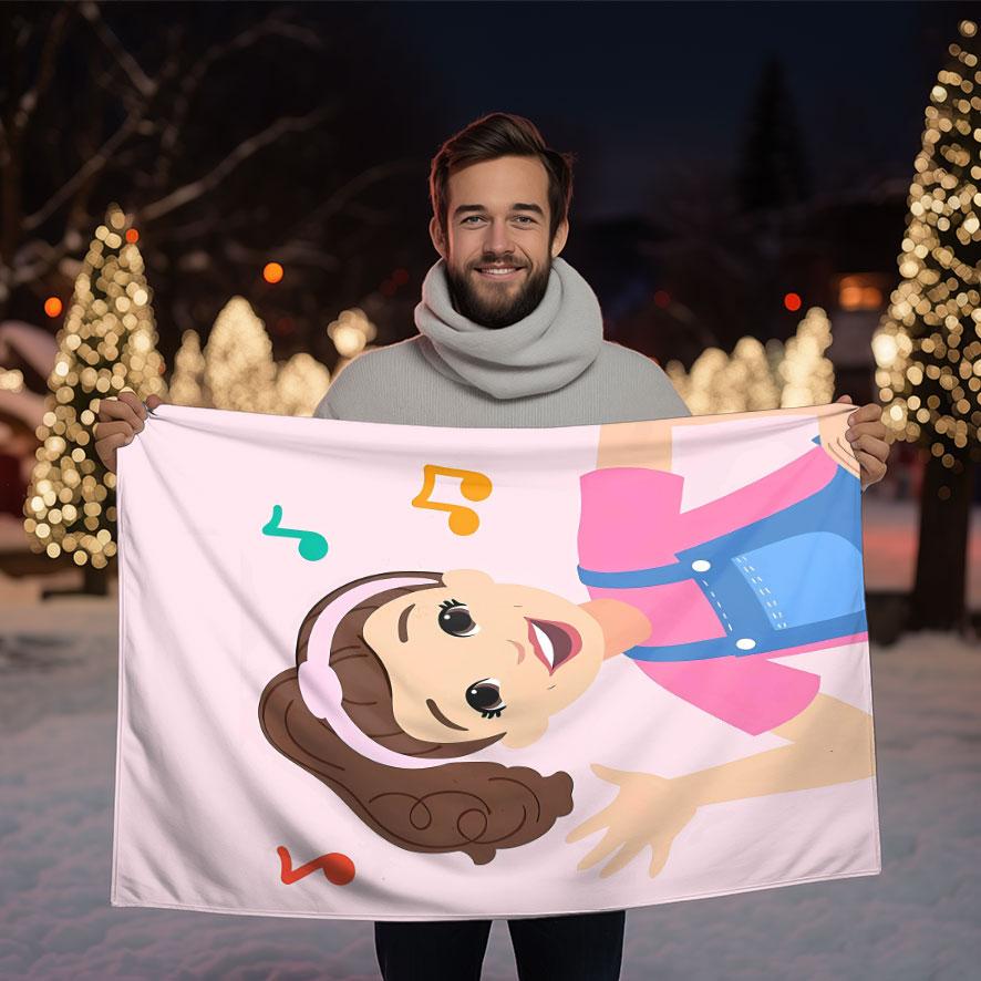 Rachel Theme Flannel Blanket, Large Soft Lightweight Warm, Perfect for Bed Sofa Office Camping Travel, Christmas Winter Gift