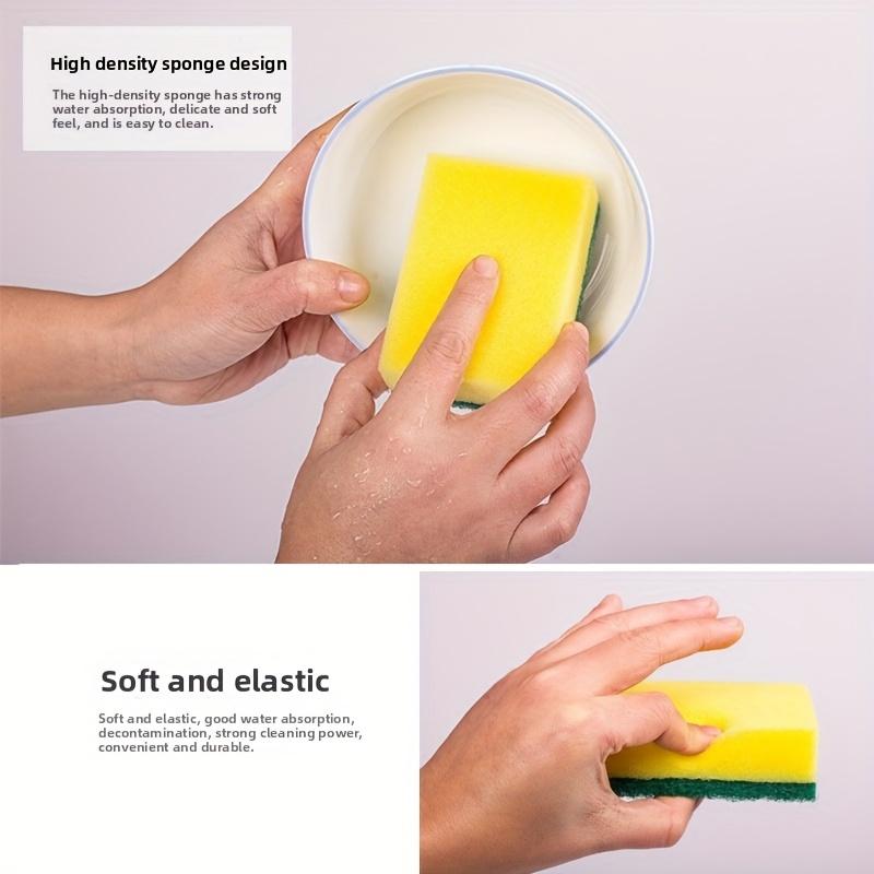 15/30/48-piece multifunctional square kitchen sponge with high water absorbency, rust removal, and stain removal capabilities, featuring a double-layer design, suitable for tableware, kitchenware, and furniture