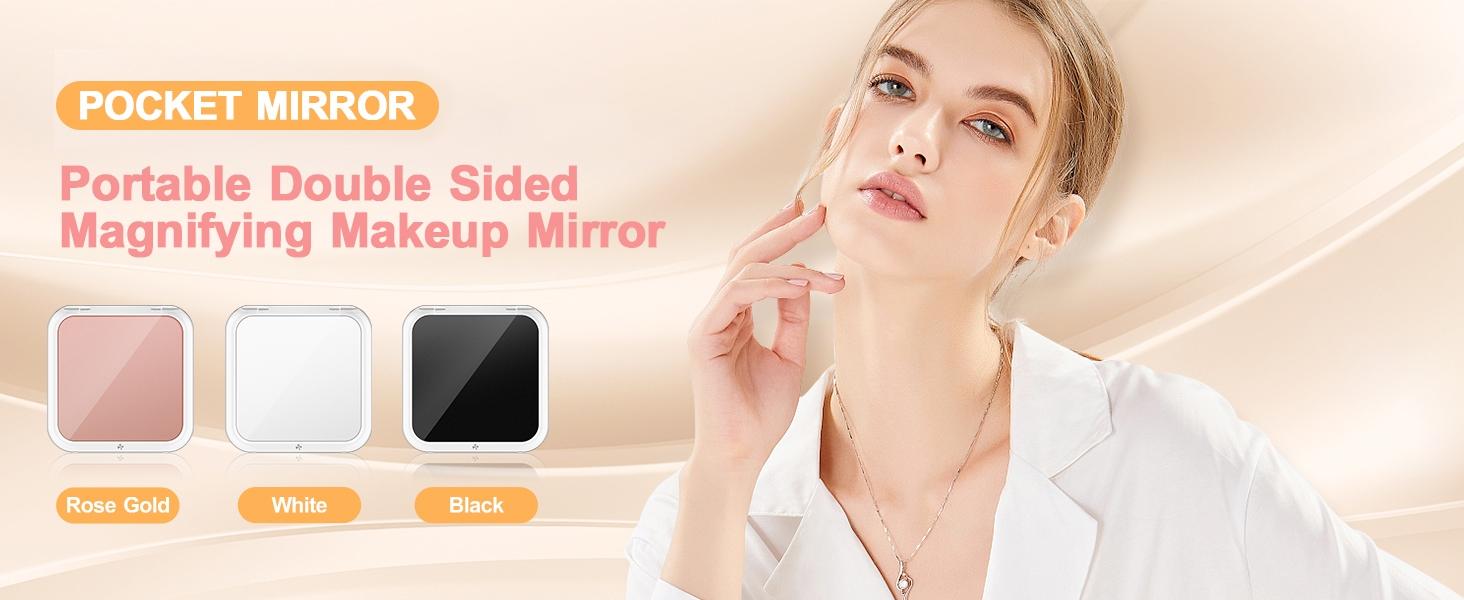2026 New Dual-Sided Mirror Flat Mirror & 30x Magnifying Mirror, Compact Makeup Mirror, Travel Pocket Mirror, Christmas Gift for Girls