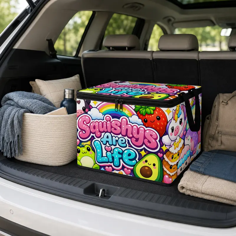Cute Cartoon Large Capacity Storage Box, Soft Fabric Foldable Organizer ...