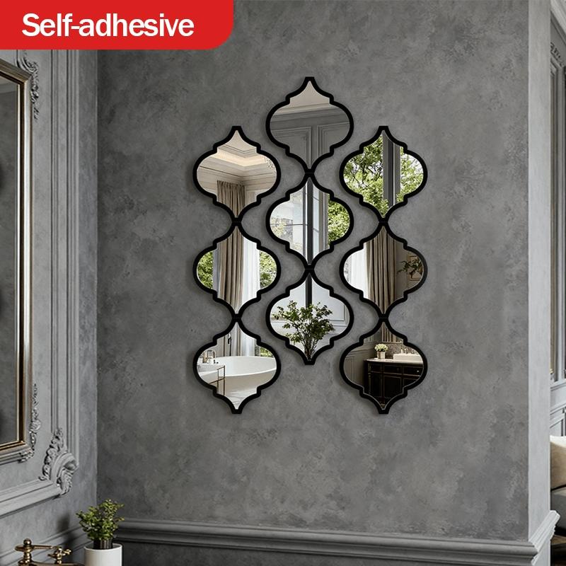 Moroccan Style Art Mirror Set, Classic Design, Wall Mounted Decorative Mirrors for Bathroom Living Room Entryway Home Decoration