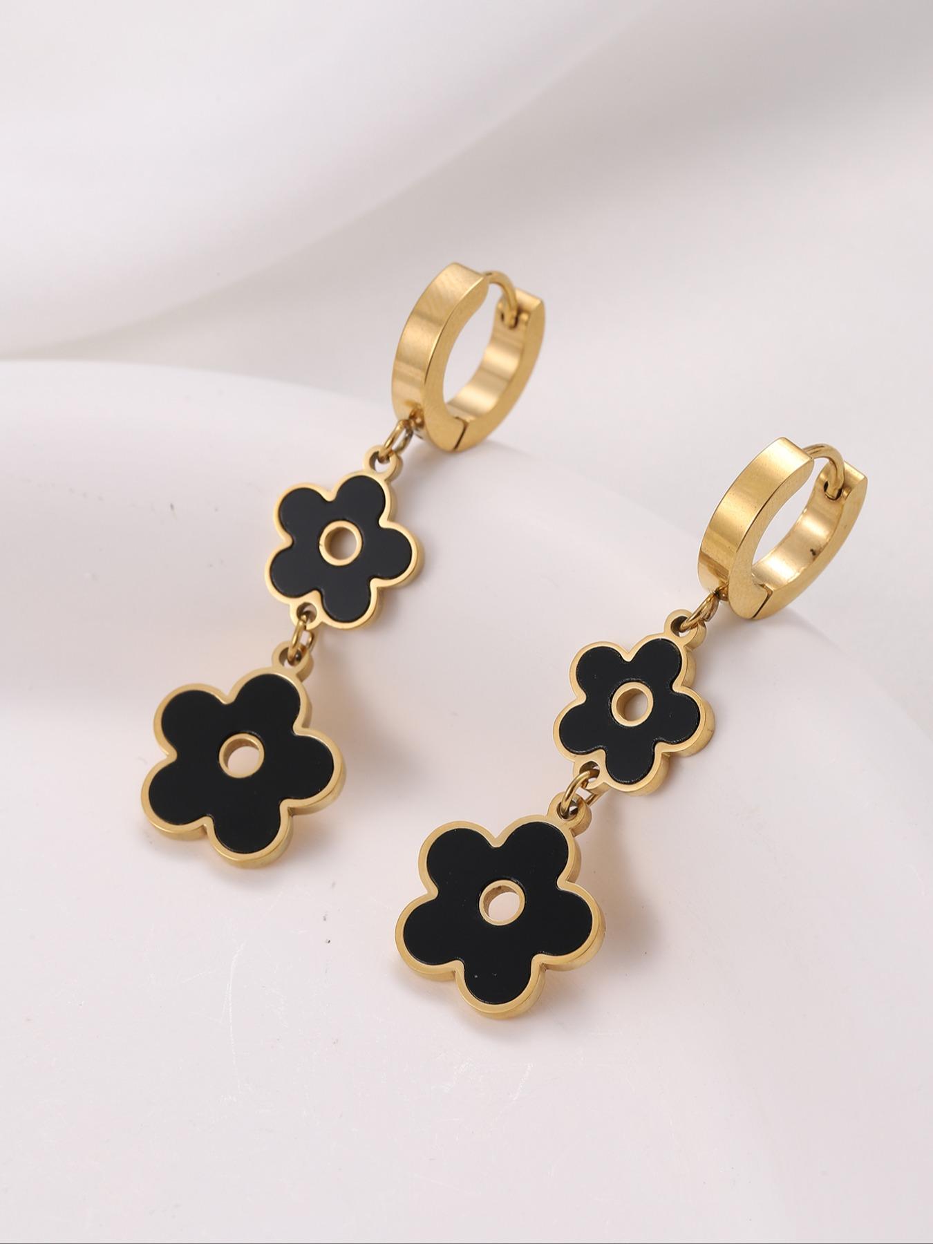 Fashion Elegant Flower Design Dangle Earrings, Casual Trendy Ear Jewelry Gift for Party, Elegant All-match Fashion Accessories for Daily Wear