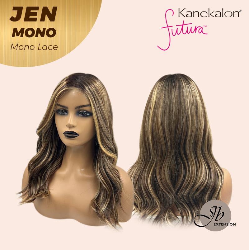 JBEXTENSION JEN MONO Monofilament Handmade Wig 6X5 Full Monofilament Hand Tied Top Wig 18 Inches Hazelnut Blonde Highlight Mono Lace Wig With Anti-slip Silicone Strips Glueless Wig JEN MONO【BENDY EAR TABS】