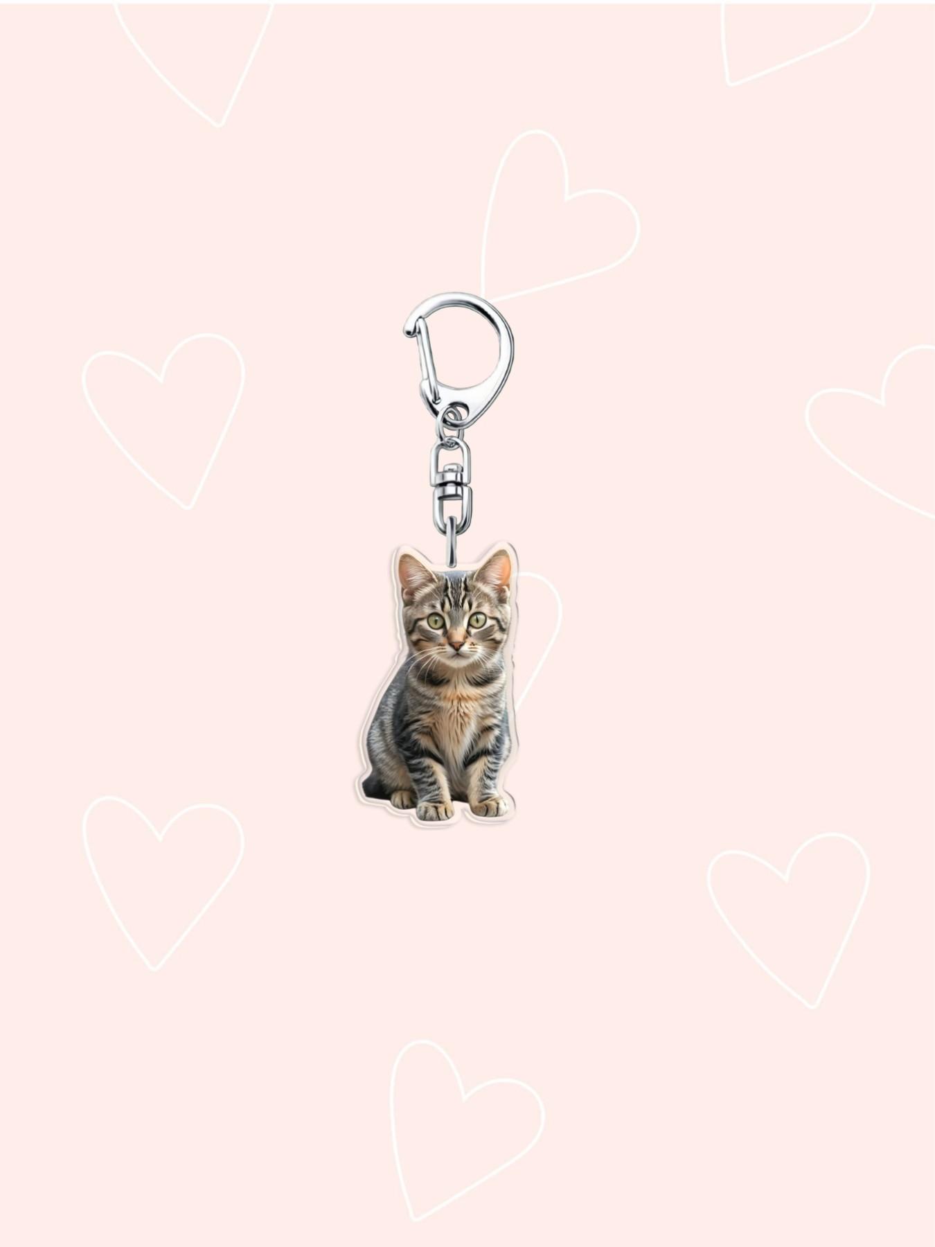 and Cat Keychain, Cute Animal Design, Casual Style Accessory, Perfect Gift for Pet Lovers, All Seasons Use
