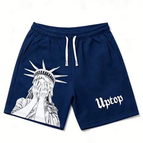 Men's three-piece loose-fitting stretch knitted drawstring waistband casual printed work pants, suitable for summer vacations and daily wear, flowing men's shorts