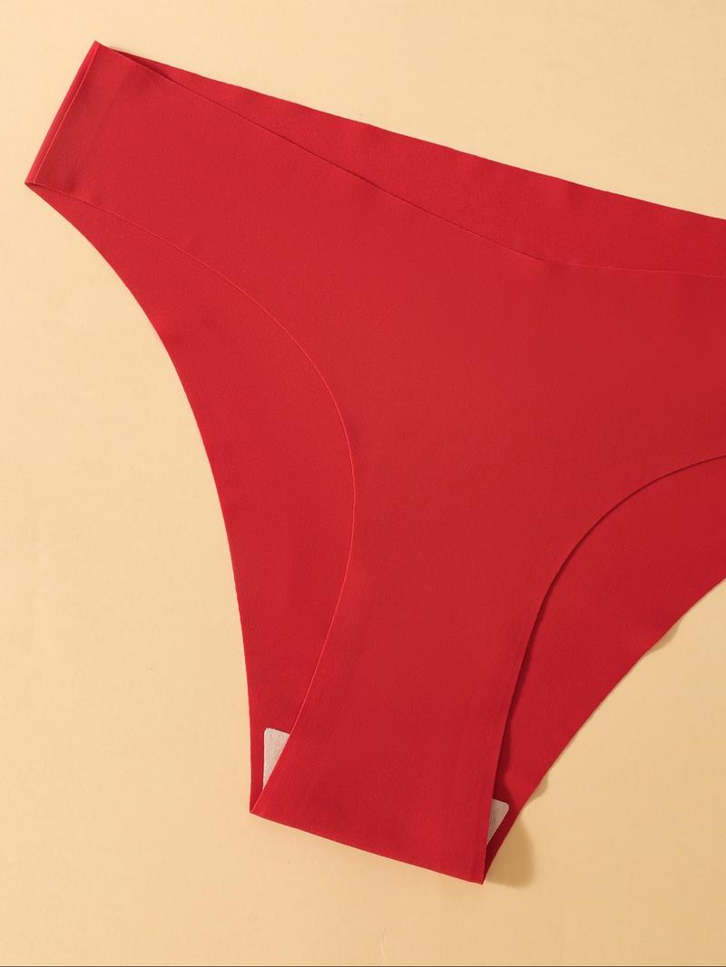 Women's Solid Color Seamless Panty, Elegant Soft Comfy Breathable Knicker for Daily Wear, Underwear for All Seasons, Seamless Panties Set