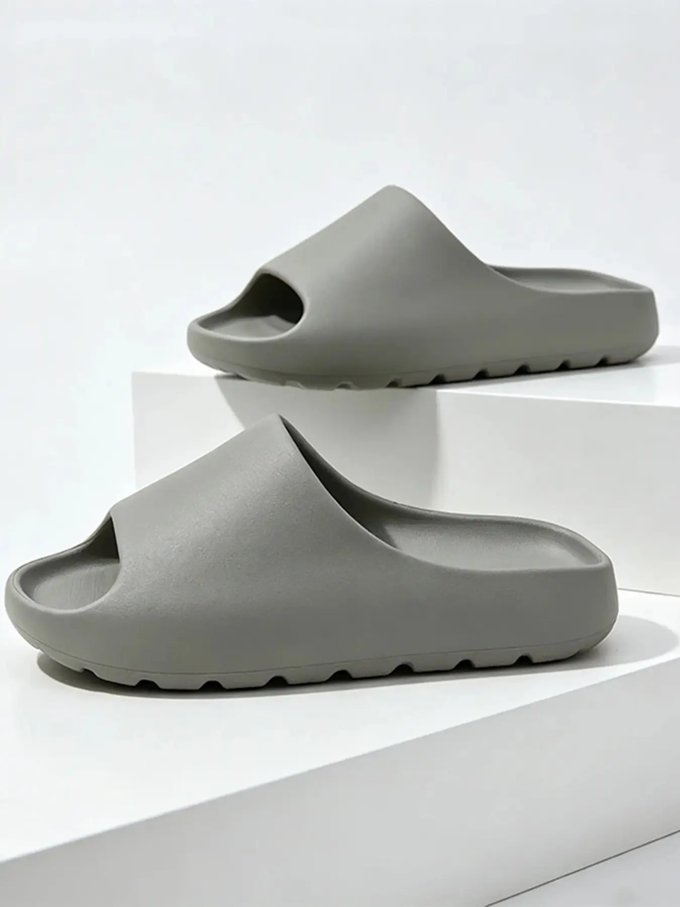 Men's Thick Sole Cloud Slippers, Eva Soft Pad Open-Toe Shoes, Anti-Slip Quick-Dry Shower Sandals, Indoor Outdoor Pillow Slippers