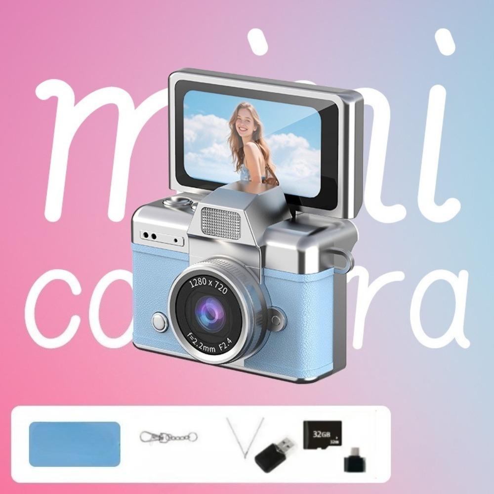 CCD Flip Screen Keychain Camera! Full Set with 32GB Storage, Reader & Adapter. Capture HD Moments Anytime. Cute, Portable, Ideal Christmas Surprise!