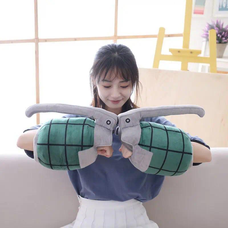 2pcs/lot Hero Academia Katsuki Bakugou Warm Plush Glove Pillow Grenade Doll Cosplay Children Birthday Gift Toy