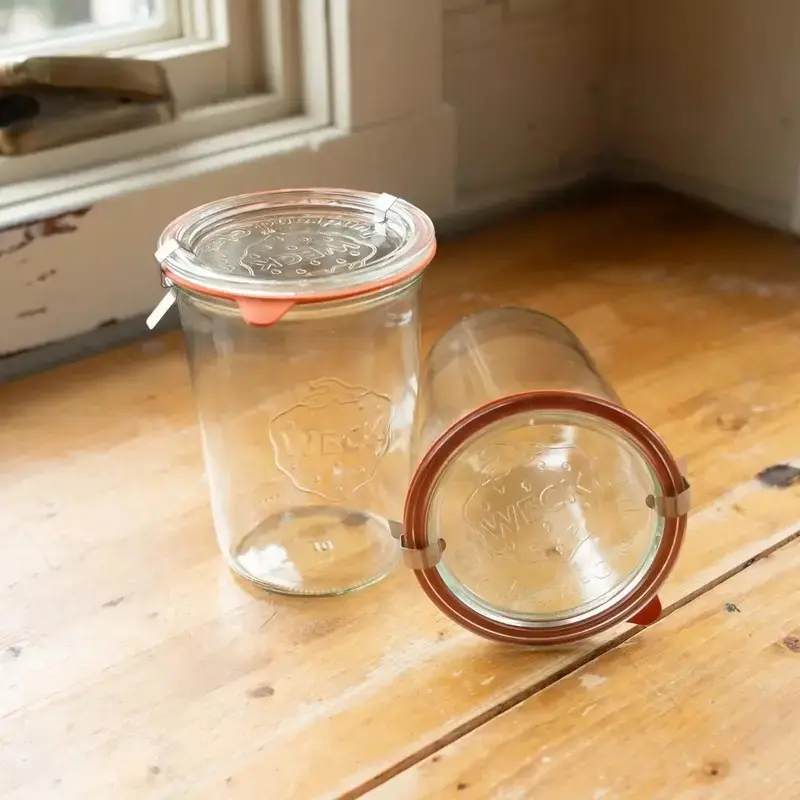 Weck ¾ L Utility Glass Jars - 2-Piece Set with Lids for Storage DIY (Toys & Hobbies Scrapbooking & Stamping Use) Bottles Organiser
