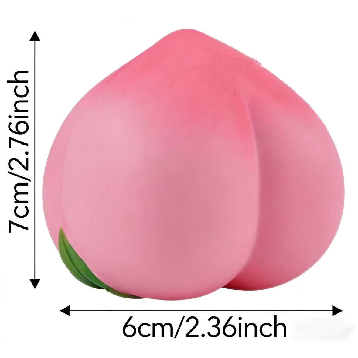 2PCS Peach Squishies Slow Rising Stress Relief Toy, Realistic Peach Shaped Fruit Squeezable Balls, Big Squeezable Peaches, Soft Flexible Fidget Toys Decompression Gift for Adults