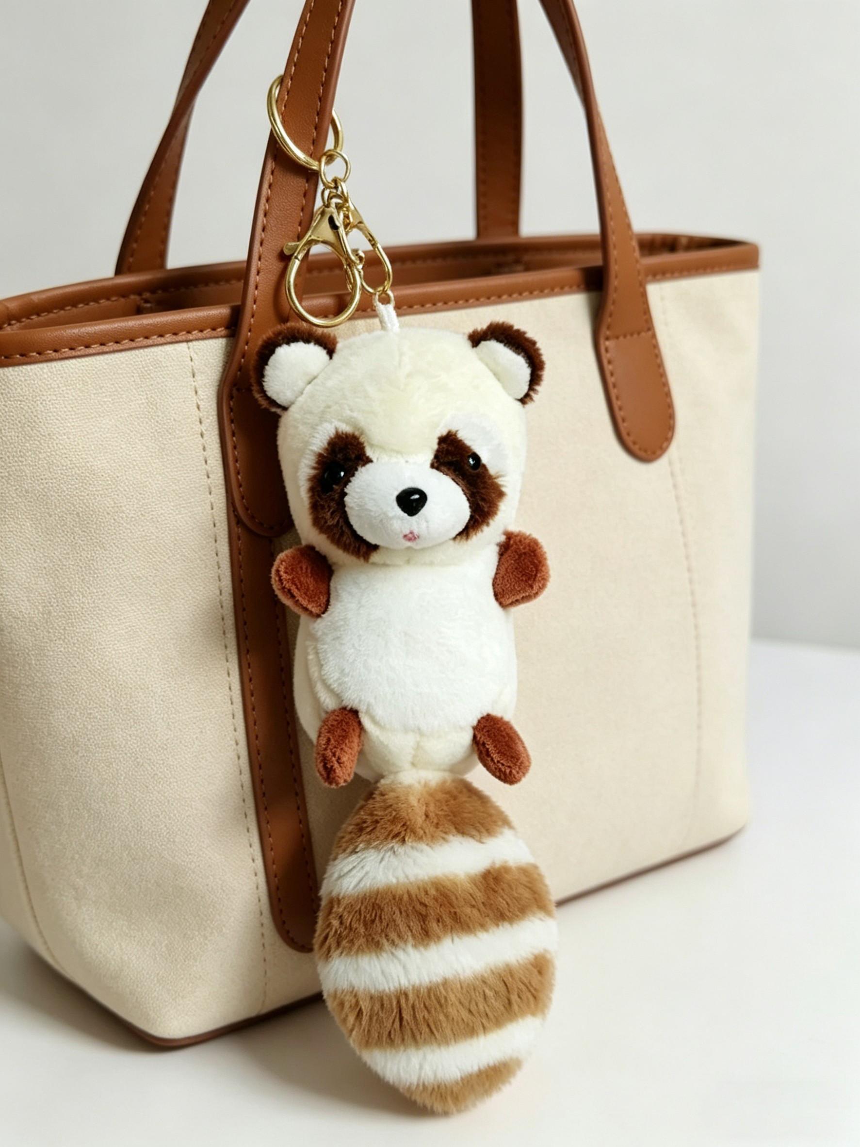 Cute Long-Tailed Raccoon Plush Toy, Wholesale Couple Student Bag Charm, Gumball Machine Small Gift, Adorable Stuffed Animal