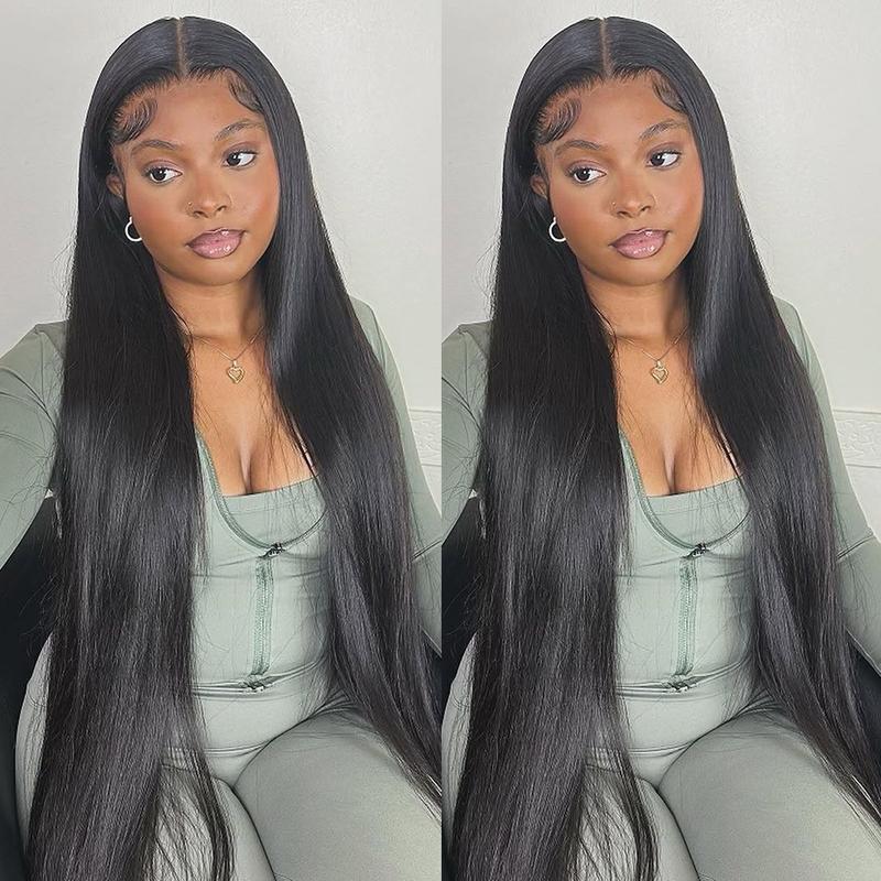 Pizazz Hair 28 30 inch Straight Human Hair Wigs Pre bleached Knots 13x6 HD Transparent Lace Front Wigs Pre plucked Hair Line With Baby Hair