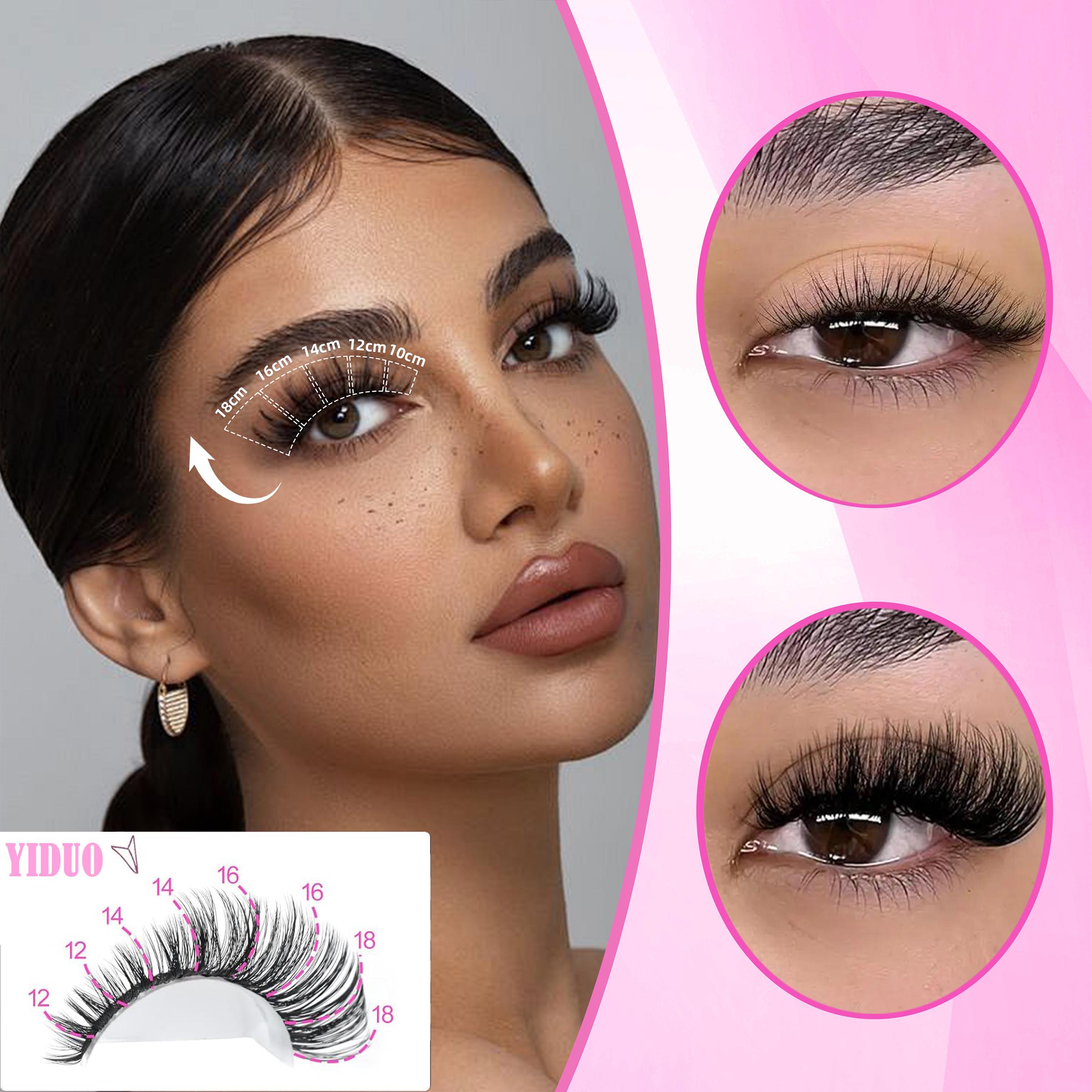 520 Pcs Volume Lash Clusters Kit 60D+80D Thick Volume Lash Extension Kit 12-20mm Wispy Individual Lash Kit with Seal, Remover, Lash Applicator, Eyelash Extension Glue, Eyelash Tools for Beginners and Proficient, DIY at Home Easily