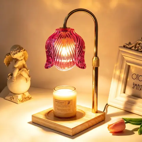 Basketball Fan Glass Candle Holder Set - Premium Gold Diamond Grid Fragrance Lamp, No Flame, Timer Control, Height Control, Solid Wooden Base, Cozy Indoor Bedroom Decor Gift
