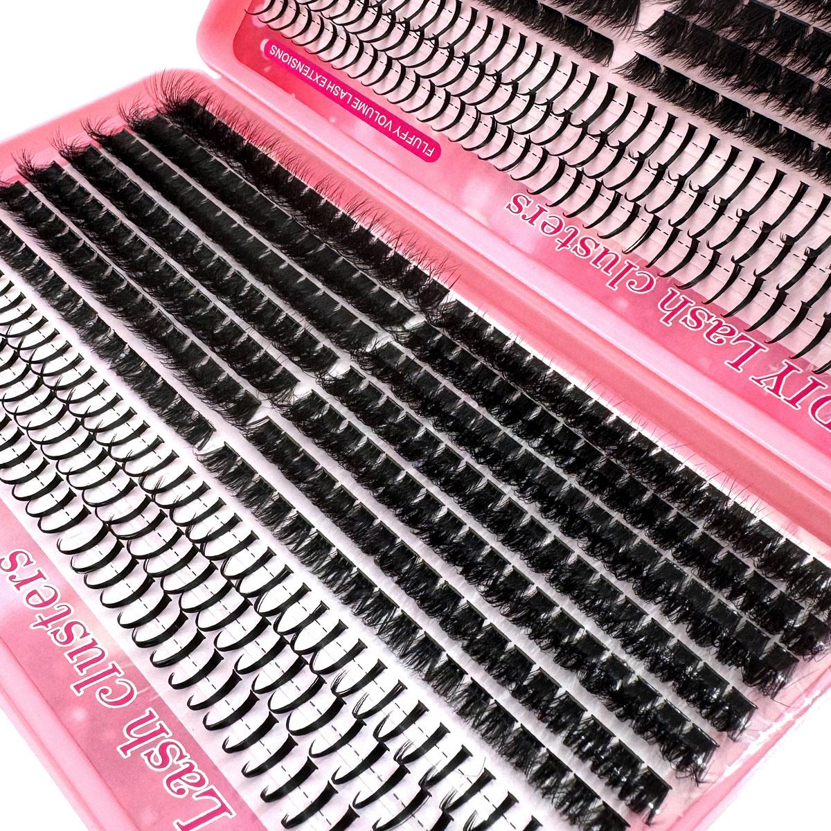 200D/150D/120D/100D/80D/60D/50DUniversal Eyelash Bundles 5-In-1 Set, Long 8-16mm Lashes for DIY Extensions, Perfect for Daily Makeup & Cosplay Events，suitable for daily life&weddings&dates&parties&music festivals&Halloween use, Lashes Clusters Kit