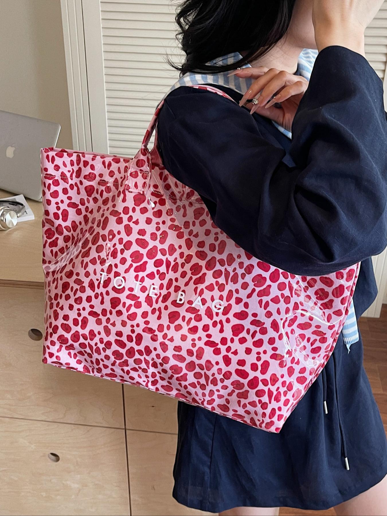 Large-Capacity Tote Bag for Women, Casual Versatile High-quality Daily Commuter Tote, Fashionable Shopping Bag, Leopard Print Tote Bag