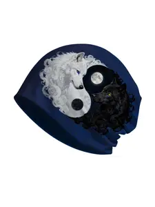 Fashion wolf pattern, open-top beanie for outdoor cycling and hiking, unisex, Christmas gift cap