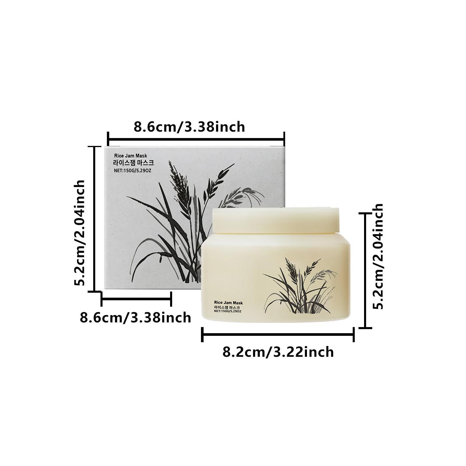 Rice Jam Mask 5.29oz | Korean Rice Hydrating Wash-Off Face & Body Mask with Gentle Exfoliating, Daily Moisture Care for Smooth, Soft Skin