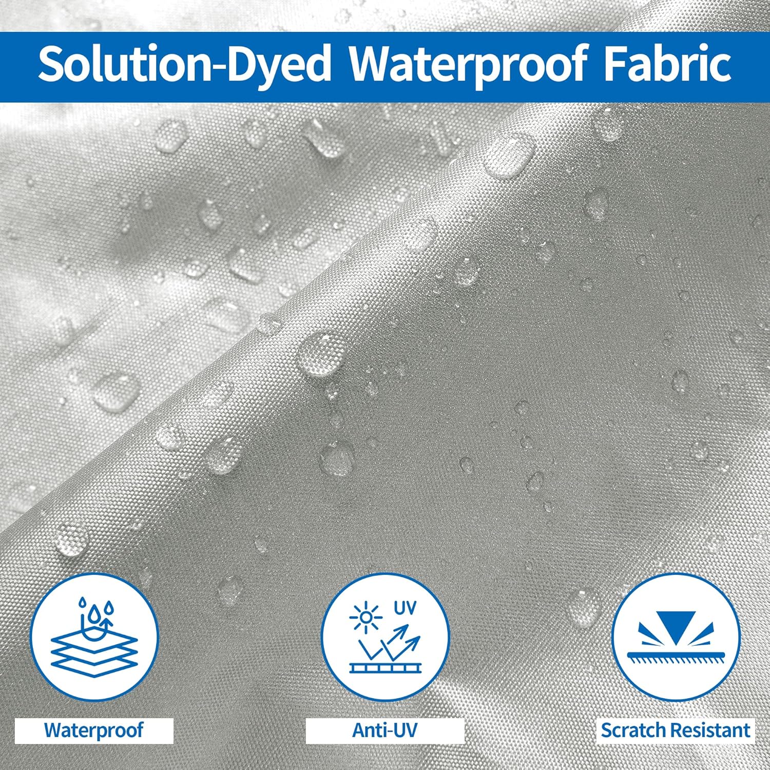 Trailerable PVC Coated Boat Cover - 16'-18.5' Heavy Duty Waterproof Tarp with Storage Bag, Fits V-Hull, Fish&Ski, Runabout (Up to 18.5ft L x 94in W), UV Resistant for Mooring, Trailering, Boat Storage, Pvc Coating