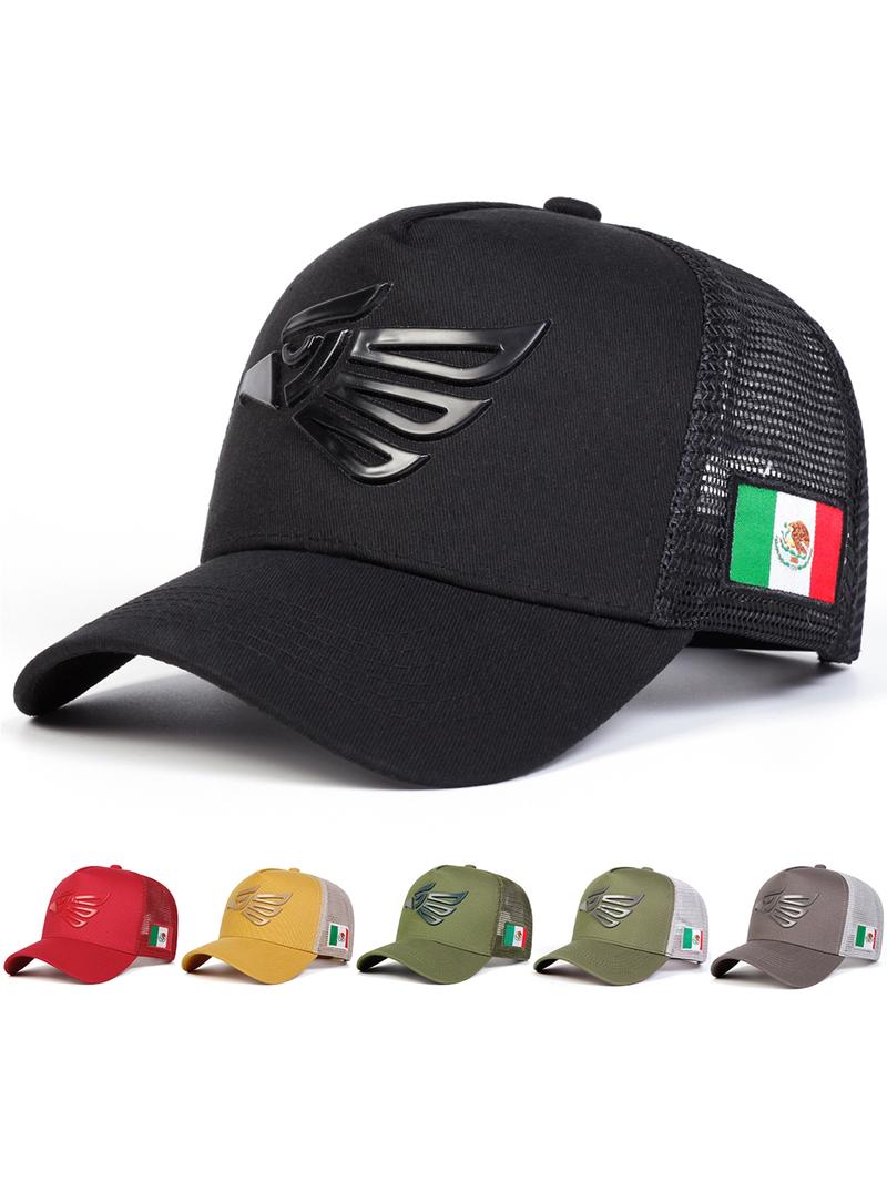 Mexico Eagle Design Baseball Cap Snapback Trucker Hat, Casual Outdoor Sports Hat for Men & Women, Adjustable Sun Protection Cap for Daily Wear