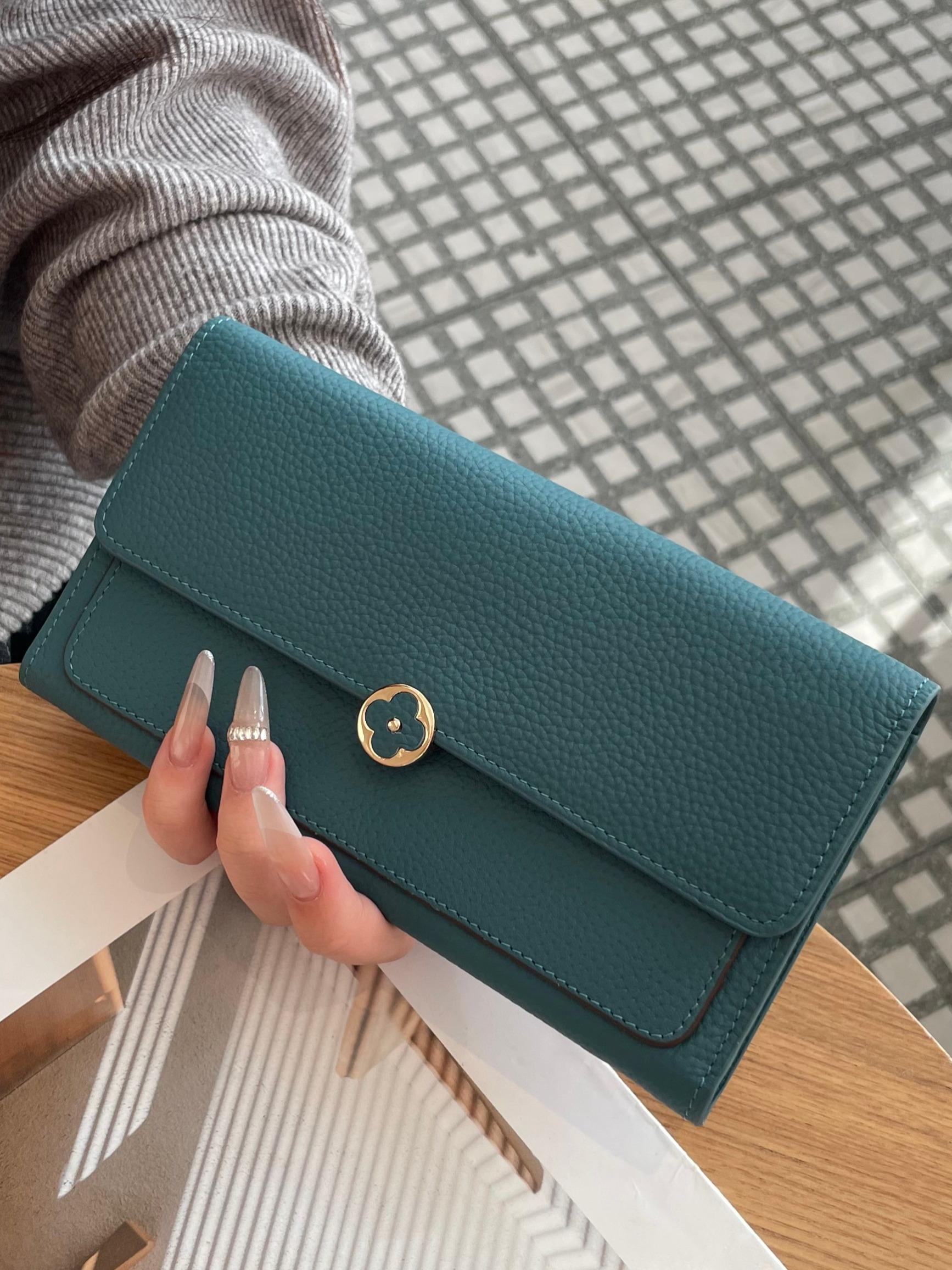 Women's New Full Leather Long Wallet, Cross-Border First Layer Cowhide Handbag, Genuine Leather Clutch Purse, Stylish and Durable