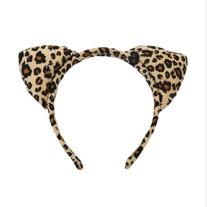 Teen Leopard Print Cat Ears Headband Set, Halloween Costume for Teens, Includes Mask and Bow Tie, Fun Cat Ear Accessories