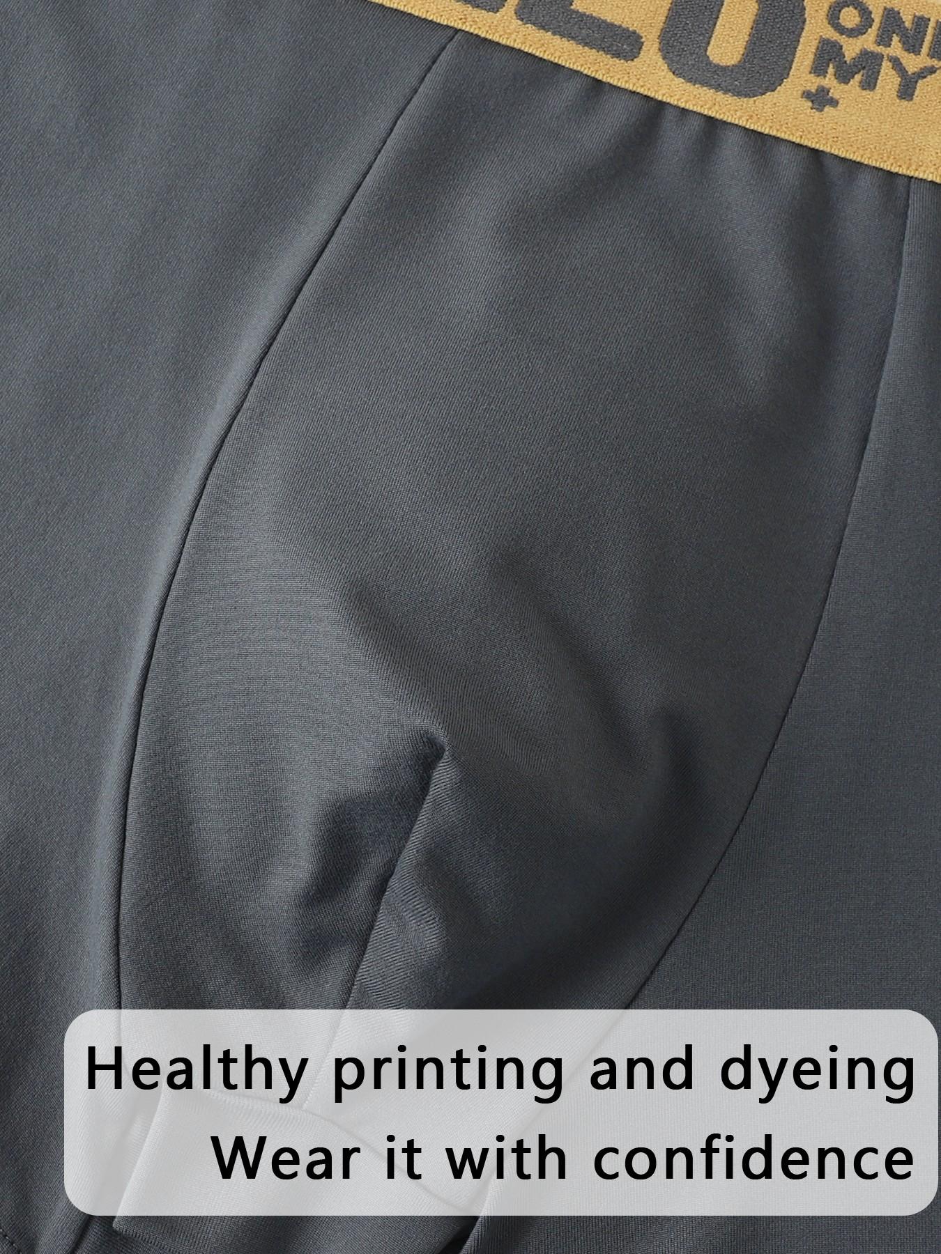 Ice-Feel Breathable Men's Underwear 3-Pack, High Elastic Non-Rolled Edge, Anti-Irritation Sweat-Wicking, Casual All-Seasons Solid Pattern