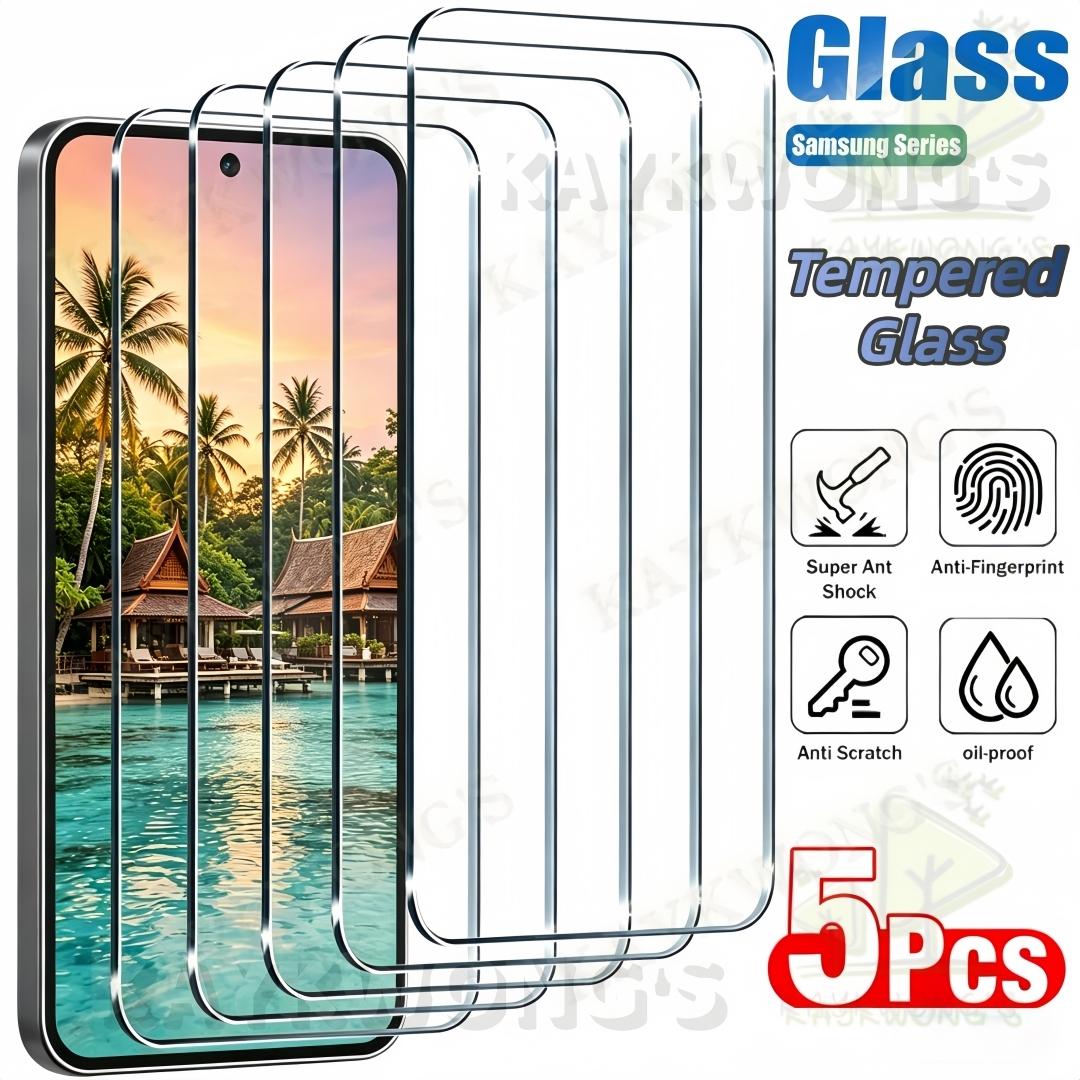 KAYKWONG'S 5-Pack High-Definition Tempered Glass Film for Samsung Galaxy  A06 A07 A15 A16 A17 A25 A26 A34 A35 A36 A37 A54 A55 A56 A57 Clear and Easy to Install, Perfect for Daily Use