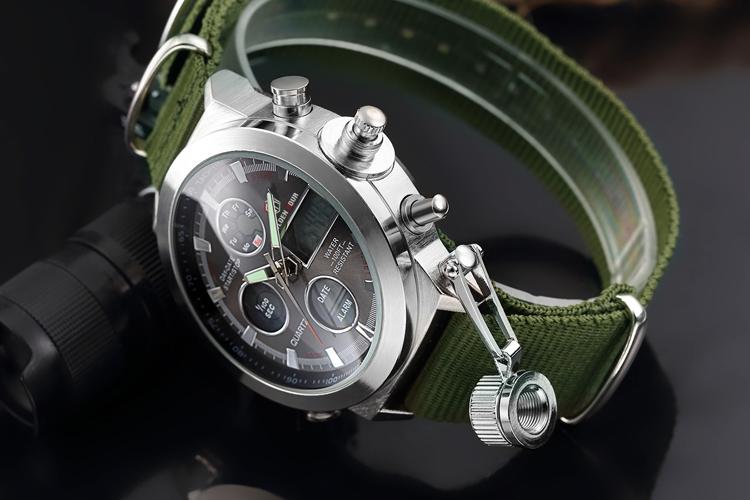 Classic Sporty Dual Movement Watch, Quartz Multifunctional Watch, Stopwatch, Alarm, Waterproof Casual Watch, Trendy Design