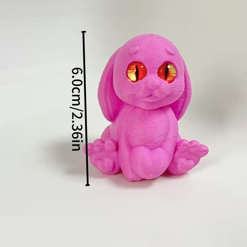 3D Printed Rabbit Cartoon Model, Festive Animal Toy, Pet Handheld Figure, Valentine's Day Decoration, Office Ornament