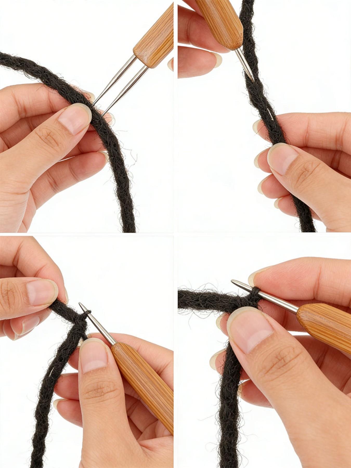 0.5mm High-Quality Wooden Handle Crochet Hook, Precise Needle Tip, Ideal for Wigs, Braiding, Hair Extensions, Handmade Crafting Tools