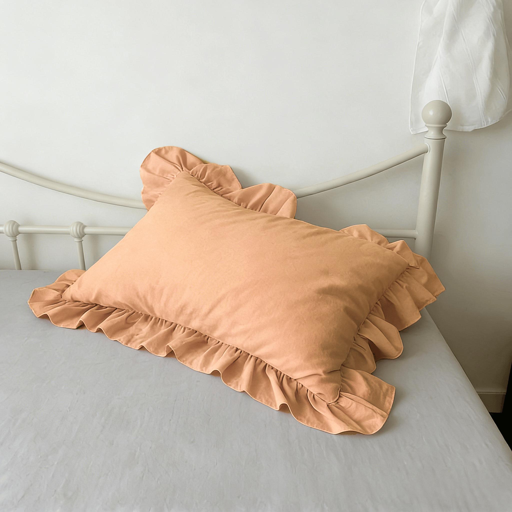 1 Piece Ruffled Pillow, Soft Comfortable Cushion with Filling, Elegant French Vintage Style, Sofa Living Room Decor, Mother's Day Gift