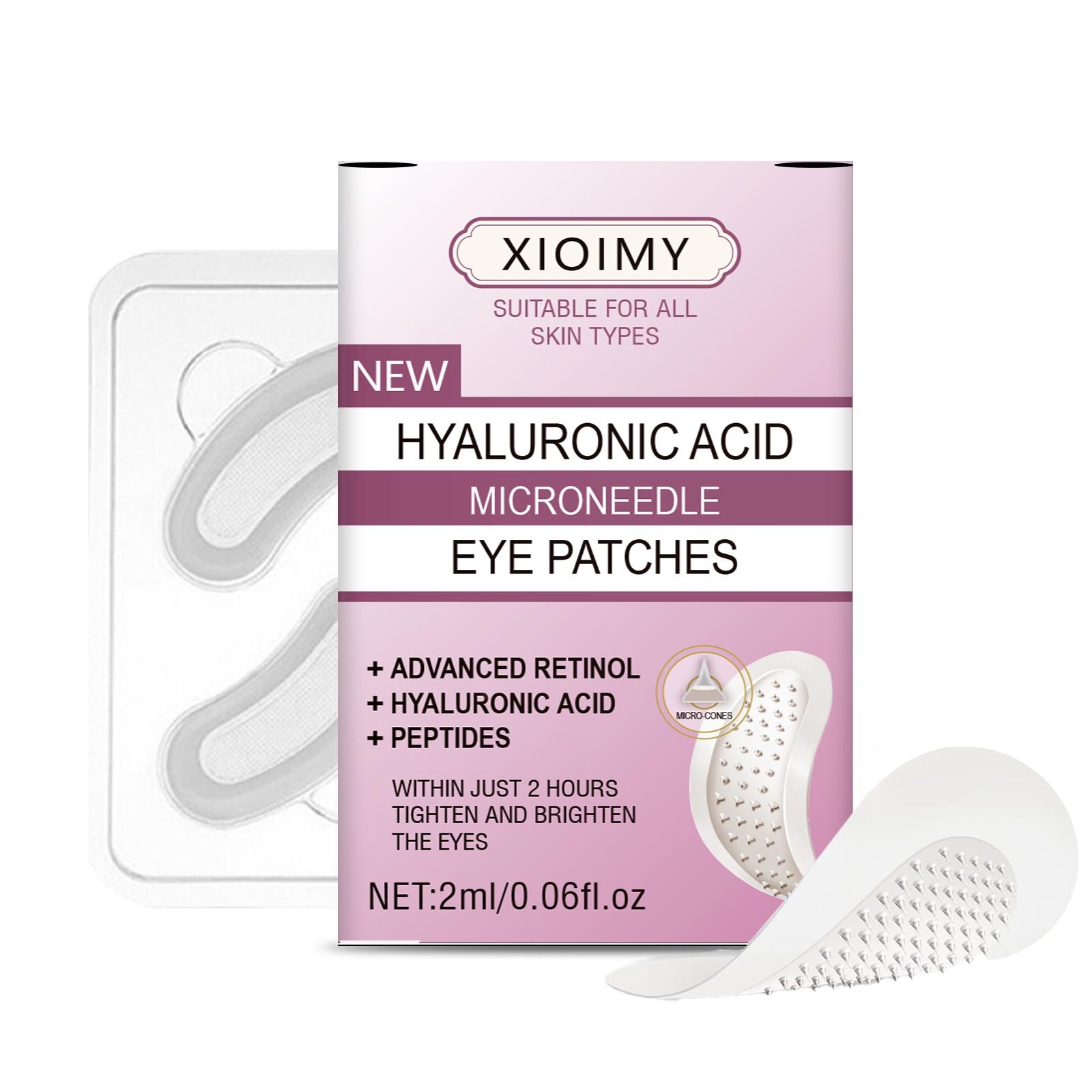 2pcs Hyaluronic Acid Micro Needle Eye Mask, Injected Retinol & Peptides, for Eyes Face Nose, Strong Moisture Tightening Glow