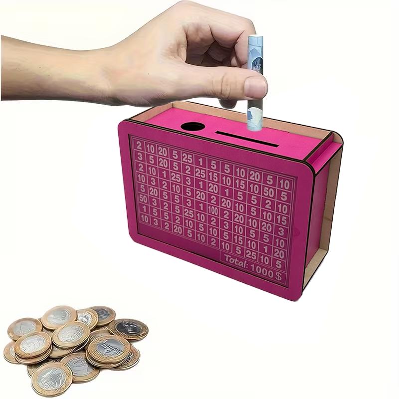 Wooden Money Storage Box, Wooden Bank Home Counter Organizer, Office Savings Jar, Home Quality Counter Target Saving Jar, Cash Coin Jar