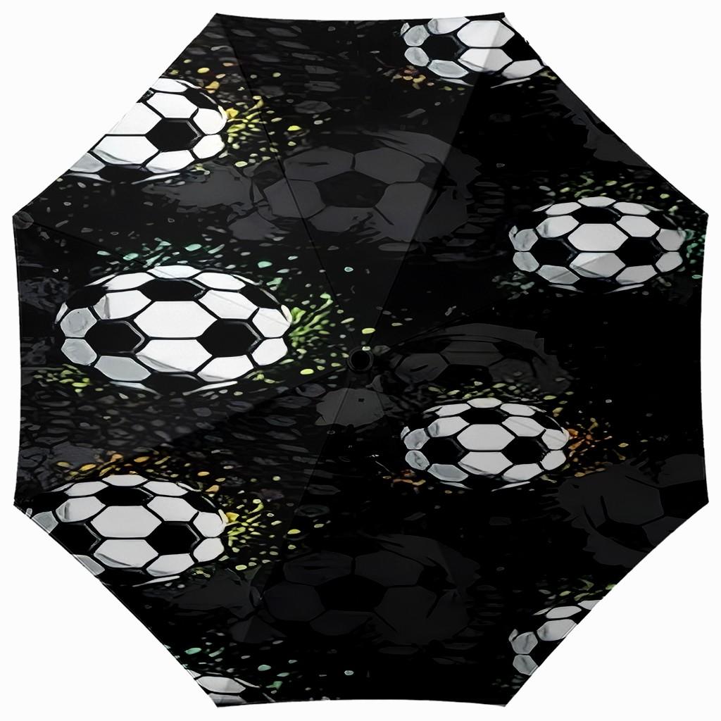 Football Field Pattern Umbrella, Automatic Folding, Sun Protection, Durable 8-Rib, Outdoor Use, Great Gift, World Cup Umbrella