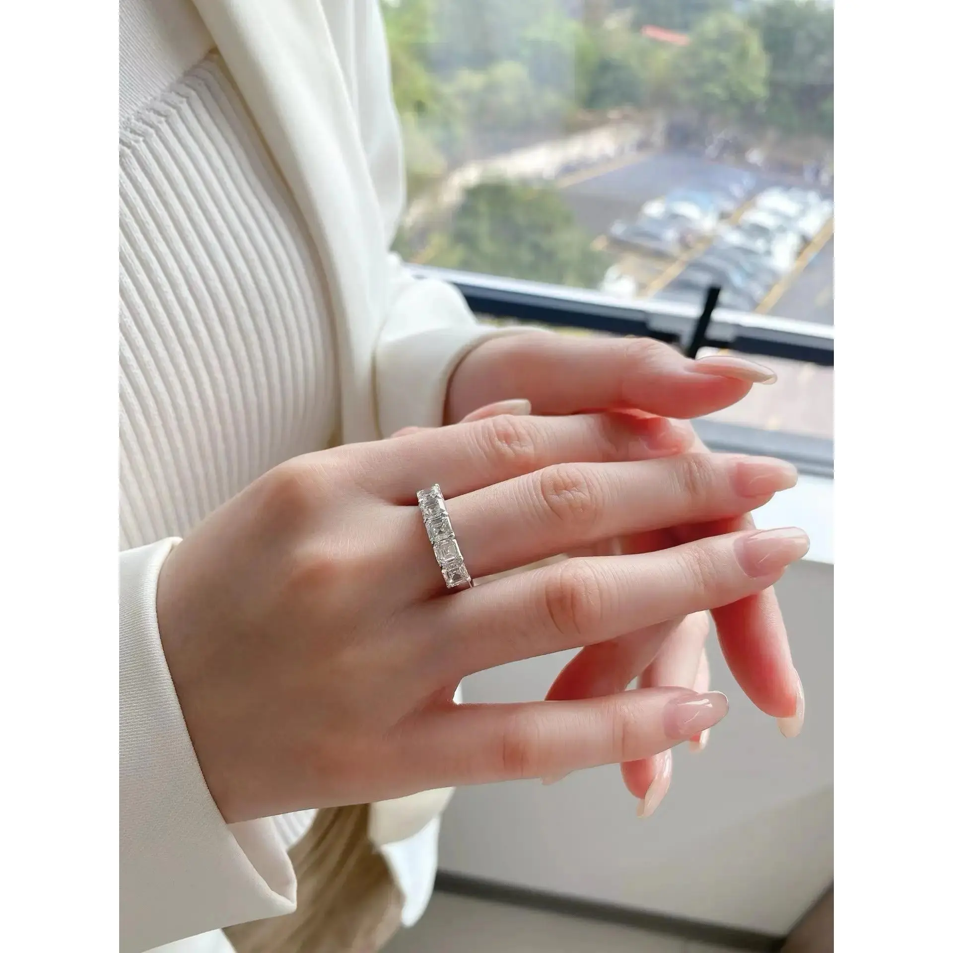 18K gold solid genuine gold laboratory-grown diamond 2.5-carat oval 5-prong setting engagement ring jewelry customization