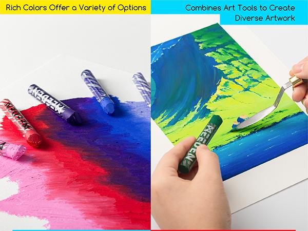 MEEDEN Soft Oil Pastels Set: 48 Colors with Extra 4 White Oil Pastels for Artists Beginners- Vibrant Oil Pastel Crayons for Art Painting, Blending, Layering MEEDEN Soft Oil Pastels Set: 48 Colors with Extra 4 White Oil Pastels for Artists Beginners- Vibrant Oil Pastel Crayons for Art Painting, Blending, Layering