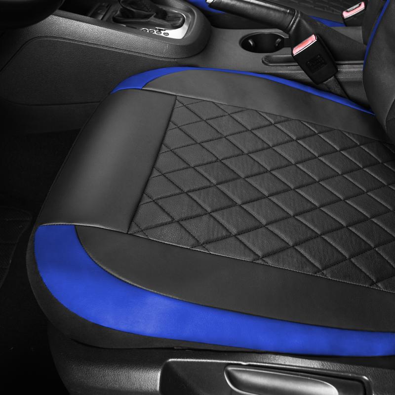 Front leather seat cover set, waterproof, durable, easy to install, car seat protectors with tire mark details, universal fit for most cars, trucks, SUVs, auto interior accessories
