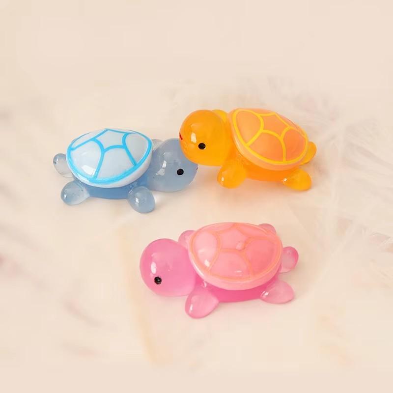 Glow-In-The-Dark Mini Turtle Figurine, Animal Figurines, Animal Decorative Figurines, Resin Craft, DIY Decor, Party Gift, Aquarium Ornament, Garden Decoration, Mixed Color