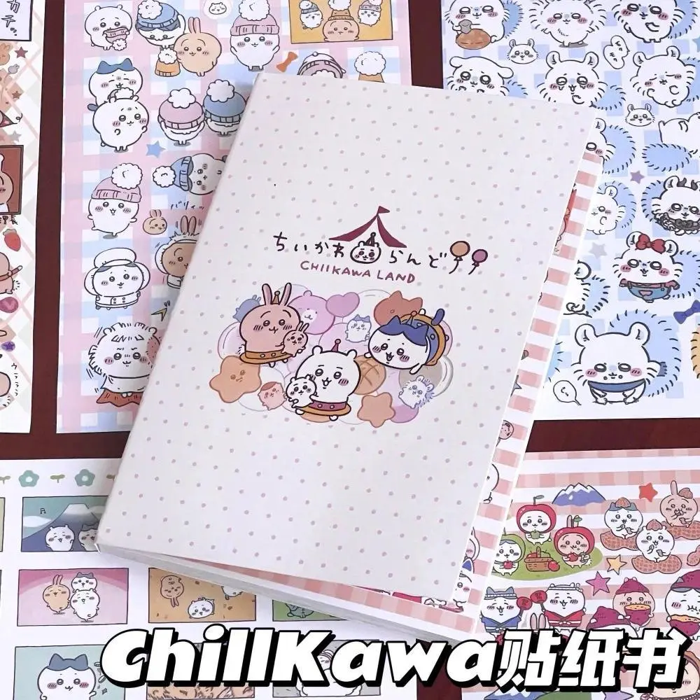 Chiikawa Cute Sticker Book Hachiware Usagi Kawaii Decals Journal Scrapbook DIY Decor Cartoon Anime Stickers for Girls Daily Use