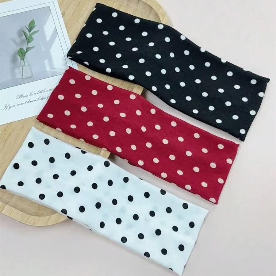 Elegant Polka Dot Print Elastic Hair Bands, Suitable for Daily Wear, Fitness, Running, Yoga, Sweatproof Anti-Slip, Bohemian Style Headscarf, Headbands Women