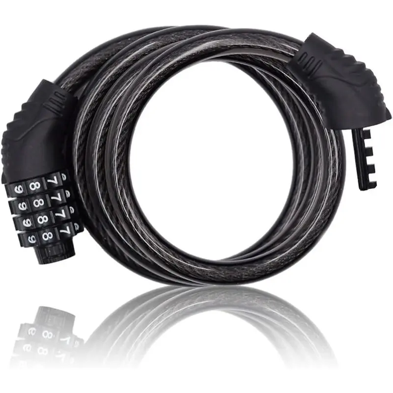 Outdoor sports Revelook 4 Digit 3 Feet Long Bike Lock Cable Combination, Resettable Anti Theft Bicycle Lock for Electric Scooter